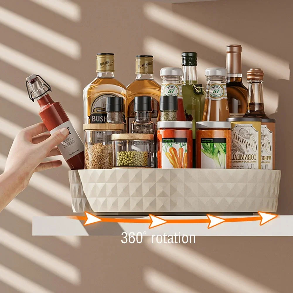 360° Rotating Spice Rack Organizer – Kitchen Storage